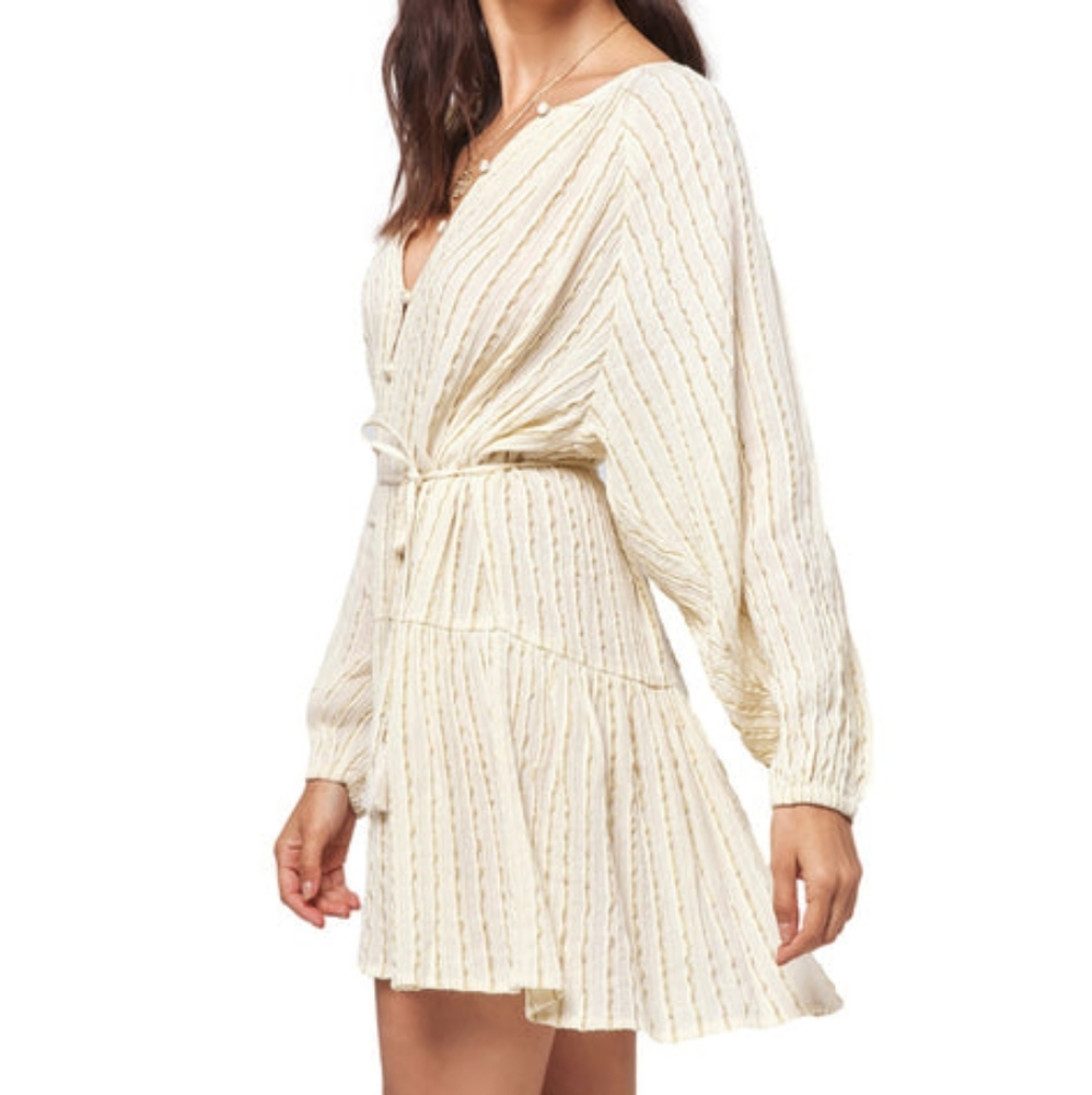 L*Space Vida Coverup Mini Dress Tunic Tapioca Cream